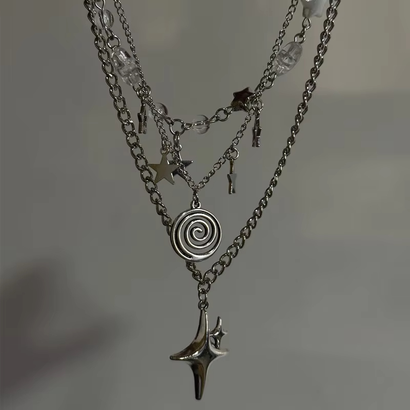 Multi-layer Star Pendant Neckl - Layered Pendant Necklace Aesthetic 评论和价格