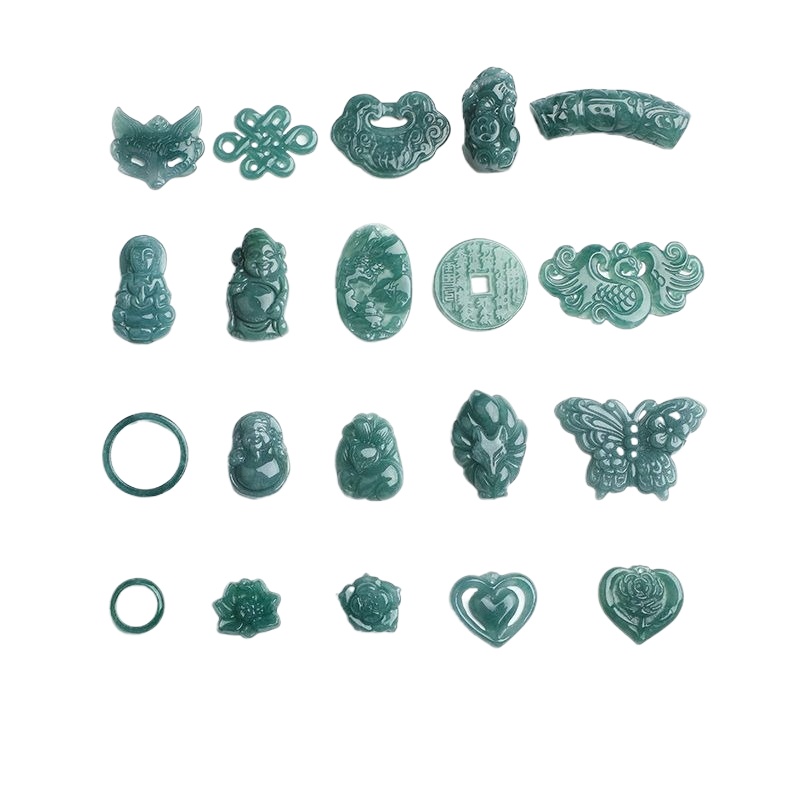 2PC Natural Blue Water Jadeite - Earrings 评论和价格