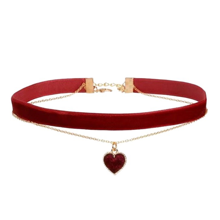Romantic Double Layer Choker N - Layered Pendant Necklace Aesthetic 评论和价格